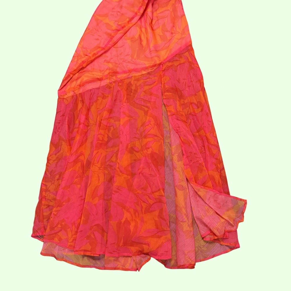 Elegant Pink and Orange Maxi Dress - Picture 3 of 5